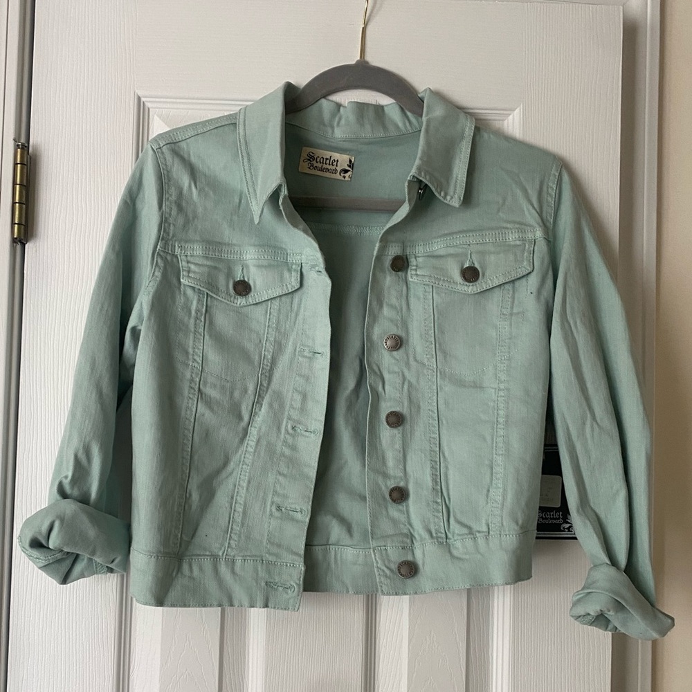 Baby blue denim jacket